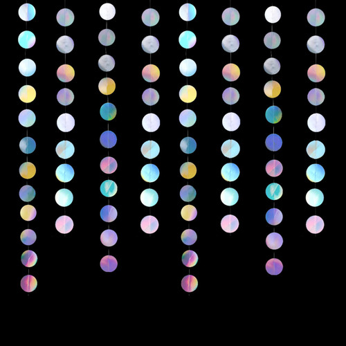 Zwiebeco 52Ft Iridescent Circle Dots Garland Holographic Paper Polka Dots Bunting Banner Hanging Circles Streamers for Birthday Wedding Engagement Bridal Baby Shower Xmas Space Party Home Decorations Zwiebeco 52Ft Iridescent Circle Dots Garland Holographic Paper Polka Dots Bunting Banner Hanging Circles Streamers for Birthday Wedding Engagement Bridal Baby Shower Xmas Space Party Home Decorations