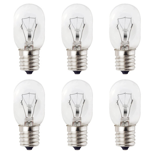 Microwave Light Bulb E17 40W 125V Whirlpool Microwave Light Bulbs Under Hood, Microwave Oven Light Bulb Replacement Parts for Microwave, Whirlpool, Lava Lamp, Salt Bulbs (6-Pack)