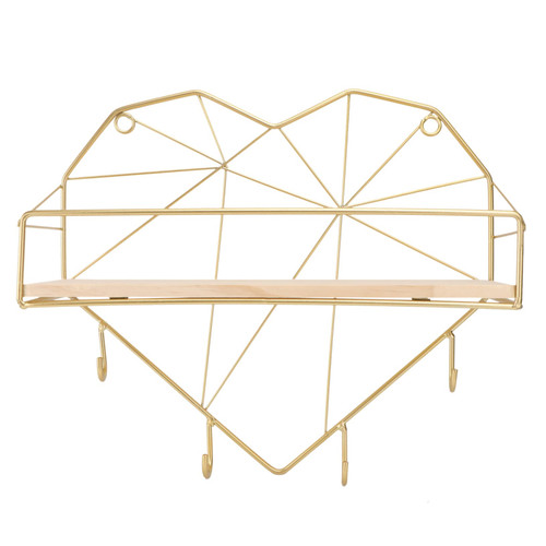 DOITOOL 1pc Wall Shelf Wall Mount Shelves Wall Hanging Shelves Vintage Home Decor Rustic Floating Shelves Decorative Wall Shelf Iron Wall Shelf Storage Shelf Wall Storage Rack Coat Hooks