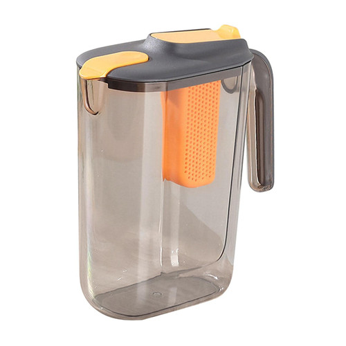 Fenteer Water Pitcher with Lid, Clear Airtight Beverage Pitcher Juice Container Water Carafe Fridge Jug for Juice, Coffee, Iced Tea, Lemonade, Black