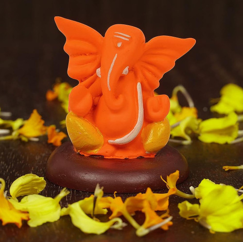 Orange Lord Ganesh/Ganesha Ganpati Bappa Idol Religious Figurine Murti Statue Puja Collections Diwali Decor Meditation Room Mandir Temple Pooja for Car/Vehicle Dashboard Gifts Orange Lord Ganesh/Ganesha Ganpati Bappa Idol Religious Figurine Murti Statue Puja Collections Diwali Decor Meditation Room Mandir Temple Pooja for Car/Vehicle Dashboard Gifts