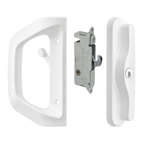 EASILOK Sliding Door Lock Patio Door Handle Set with Key Cylinder & Mortise Lock Sliding Glass Door Lock Replacement Convertible Fits Door Thickness from 1-1/2" to 2-4/25",3-15/16''Screw Hole Spacing