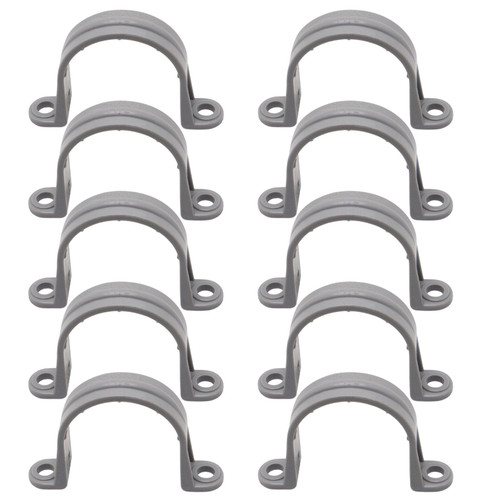 BENLIUDH 2 Inch PVC Pipe Strap, 2-Holes Conduit Pipe Clamps Plastic Pipe Supports (10 Pcs)