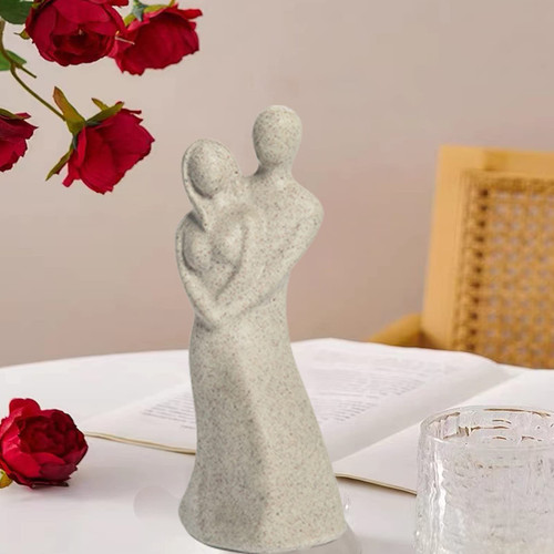 zyxqq Couple Statue and Sculptures Home Decor, Romantic Couple Hugging Figurines Gifts for Wedding Anniversary Birthday, Love Gifts for Him Her
