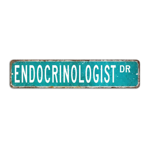 Endocrinologist Street Sign, Endocrinologist Lover Gift, Endocrinologist Metal Sign Street Sign Vintage Rustic Retro, 4 X 18 Inch