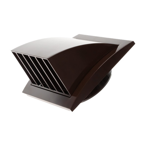 Vent Systems Brown 6" inch Exhaust Vent Cover - Dryer Vent Hood - Louvered Dryer Cover - Vent Hood Cap - One-Directional Plastic Air Supply Grille - Non Return Valve - Outlet Cowl Air Vent Grille