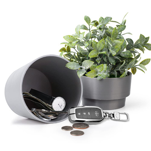 Livebe Flower Pot With Hidden Safe & Secret Compartment,Secret Stash Key Hider,Hide a Key Secret Safe (Dark Green)