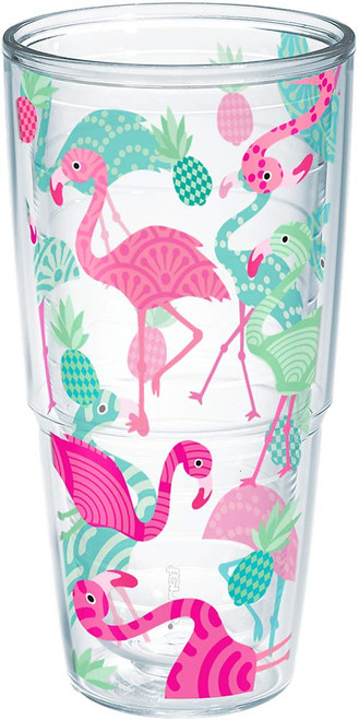 Tervis Flamingo Pattern Made in USA Double Walled Insulated Tumbler, 24oz - No Lid, Clear Tervis Flamingo Pattern Made in USA Double Walled Insulated Tumbler, 24oz - No Lid, Clear