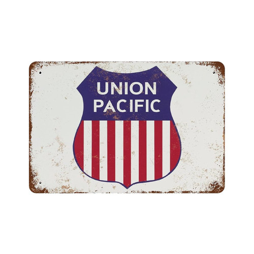 ArogGeld Union Pacific Metal Sign Union Pacific Railroad Pattern Signs Vintage Metal Signs Novelty Metal Plate 8x12 Inspirational Wall Decor for Home Kitchen Garden Bar