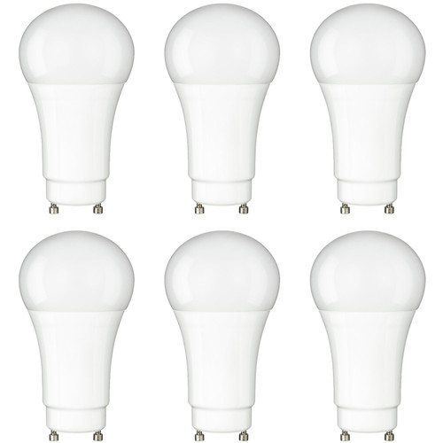 Sunlite A19/GU24/LED/10W/D/E/40K/6PK LED 10W (60W Equivalent) Frosted A19 Light Bulbs, 4000K Cool White Light, GU24 Base, 6 Pack