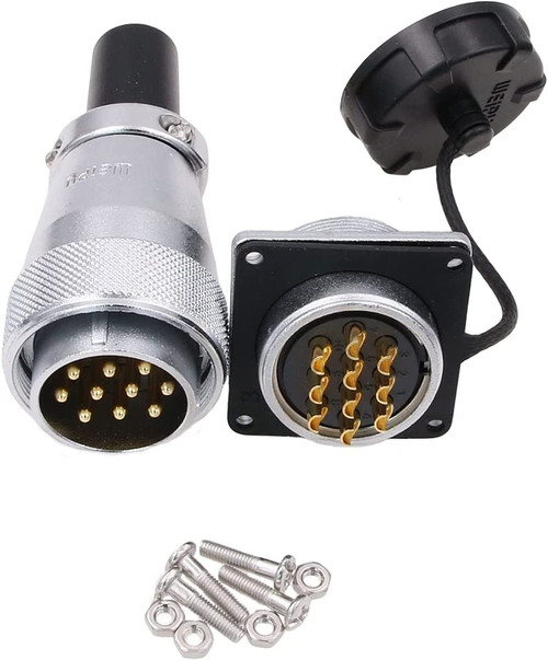 Eonvic WEIPU WS28 Connector Waterproof IP67 Metal Male Plug Female Square Socket Panel Mount Aviation Cable Connector (16Pin)