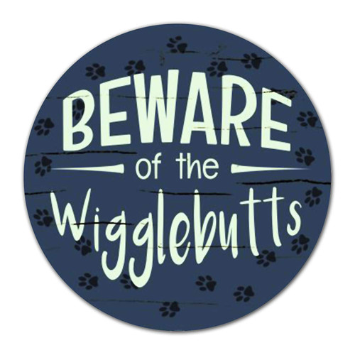 ZYPENG Beware of The Wigglebutts Retro Vintage Tin Sign Country Home Wall Decor Signs Gifts Decoration 12 x 12 inches