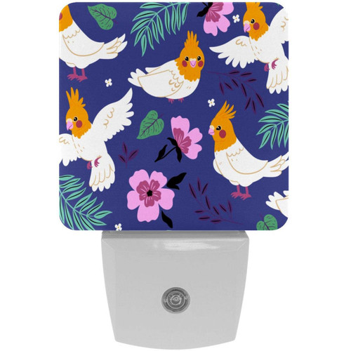 Cockatiel Parrots Set of 2 Night Light Auto Sensor Dusk to Dawn Energy Efficient Plug in Led Nightlight Home Decor Cockatiel Parrots Set of 2 Night Light Auto Sensor Dusk to Dawn Energy Efficient Plug in Led Nightlight Home Decor