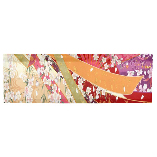 Augenstern Window Topper Curtain Japanese-Pink-Cherry-Blossom 54x18 inch Valance Short Curtain for Kitchen Windows/Bathroom/Living Room/Bedroom