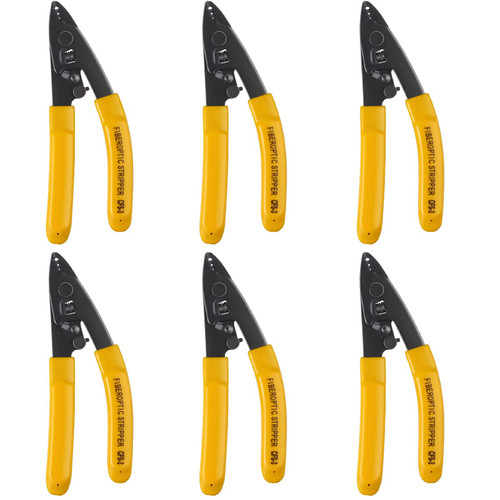 Duogalia 6PC CFS-3 Fiber Optic Stripper 3 Port Hole Fiber Optic Stripping Tool with 6" handle - Hex Key Adjustable For Jacket, Buffer, and 125?m-250?m Coating Stripping