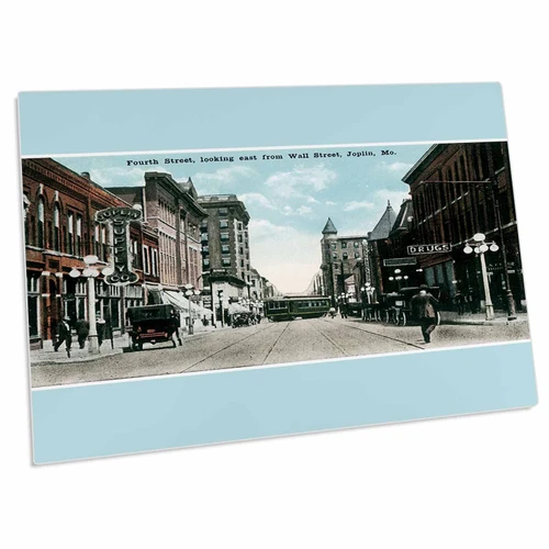 3dRose Fourth Street East from Wall Street Joplin Missouri - Desk Pad Place Mats (dpd-170244-1)