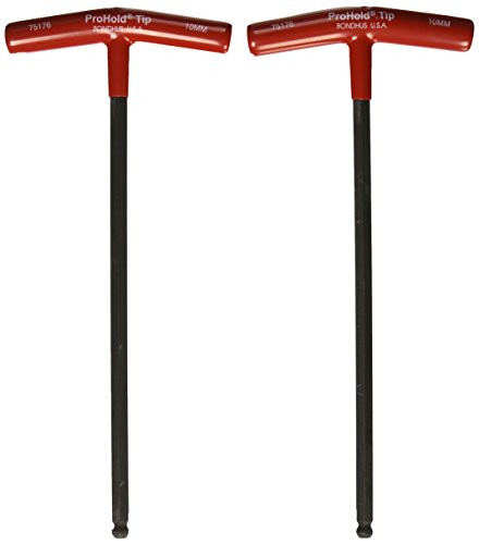 Bondhus 75176 10mm ProHold Tip Ball End Graduated Length T-Handle with ProGuard Finish, 307mm, 2-Piece