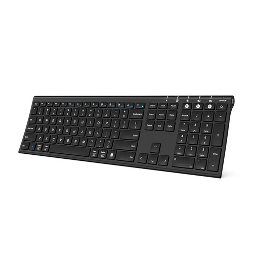Bluetooth Keyboard for Mac OS, Rechargeable Multi-Device Wireless Keyboard, Ultra Slim Full Size Keyboard with Number Pad, for iPad, iPhone, Mac, iOS, Android, Windows, Laptop, PC, Desktop