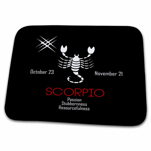 3dRose Zodiac symbol Scorpio on black background - Dish Drying Mats (ddm-272608-1)