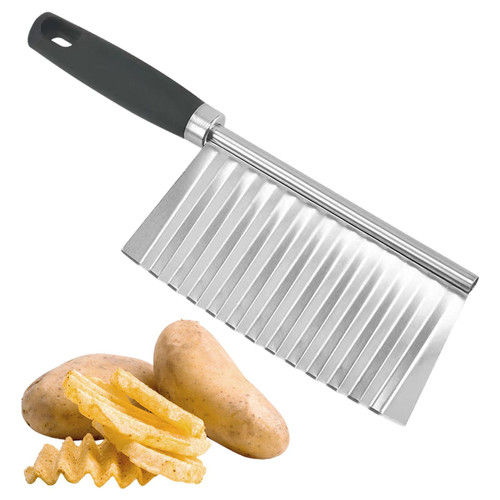 Crinkle Cutter, Stainless Steel Wavy Knife, Skidproof Crinkle Potato Cutter, Lightweight Crinkle Cut Knife With Handle, Wavy Blade Cutting Tool, Fancy Cutting Potato Slicer Knife for Potato, Vegetable Crinkle Cutter, Stainless Steel Wavy Knife, Skidproof Crinkle Potato Cutter, Lightweight Crinkle Cut Knife With Handle, Wavy Blade Cutting Tool, Fancy Cutting Potato Slicer Knife for Potato, Vegetable