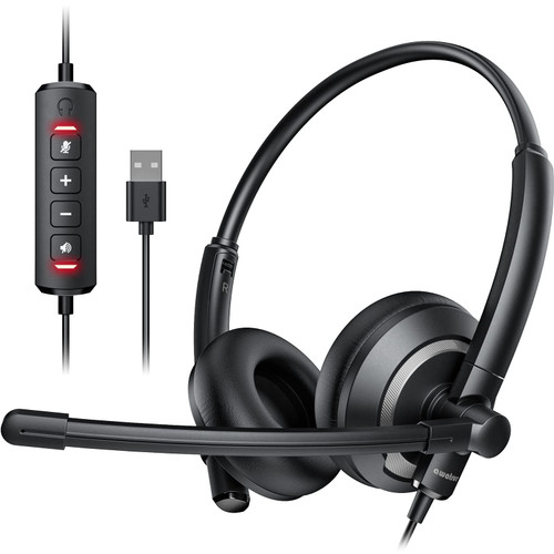 USB Headset with Microphone for PC Laptop - Headphones with Noise Cancelling Microphone for Computer,On-Ear Wired Office Call Center Headset for Boom Skype Webinars,In-line Control,Lightweight USB Headset with Microphone for PC Laptop - Headphones with Noise Cancelling Microphone for Computer,On-Ear Wired Office Call Center Headset for Boom Skype Webinars,In-line Control,Lightweight