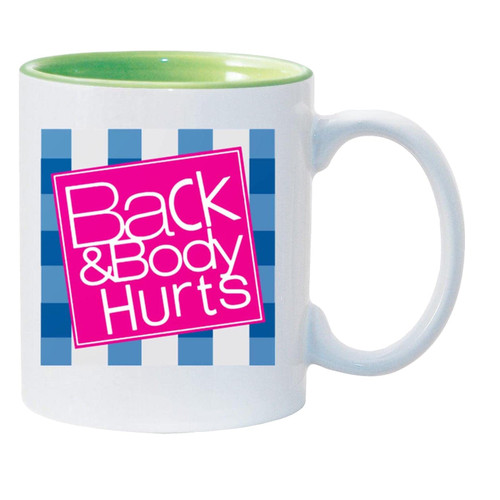 WIZYXQ Back And Body Hurts Mug Funny Coffee Mug Back Hurts Mug For Home Office Birthday Gift Party 11oz Green Mug