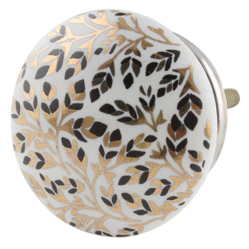 Indian Shelf 8 Pieces Girls Dresser Knobs | Leaf Dresser Knobs and Pulls | Cabinet Bar Pulls Black | Furniture Knobs Ceramic | Farmhouse Knobs for Cabinets and Drawers | Nursery Drawer Knobs