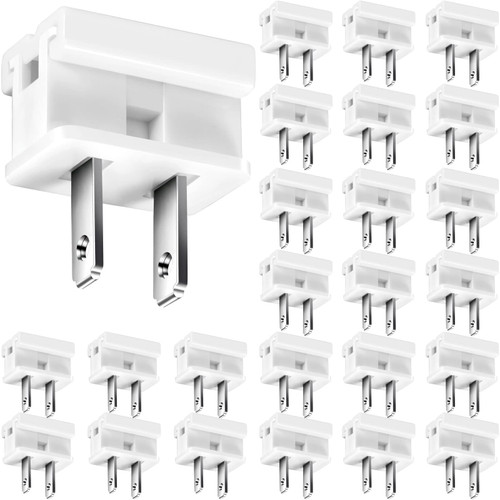 25 Pieces Christmas Light Slip Plug Vampire Plug Slip Plug Inline Plug Christmas Plug Adapter for Lights Design, White