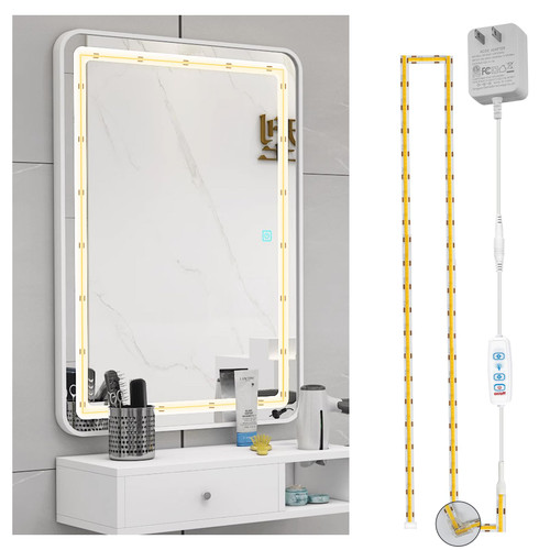 Ontesik 4m/13ft 5500k Led Vanity Mirror Light Kit Vanity Mirror Flat Mirror Cloakroom Kitchen Wine Cabinet Adjustable Flexible Strip Light Kit 252LED/m with Dimmer and Power Supply Ontesik 4m/13ft 5500k Led Vanity Mirror Light Kit Vanity Mirror Flat Mirror Cloakroom Kitchen Wine Cabinet Adjustable Flexible Strip Light Kit 252LED/m with Dimmer and Power Supply