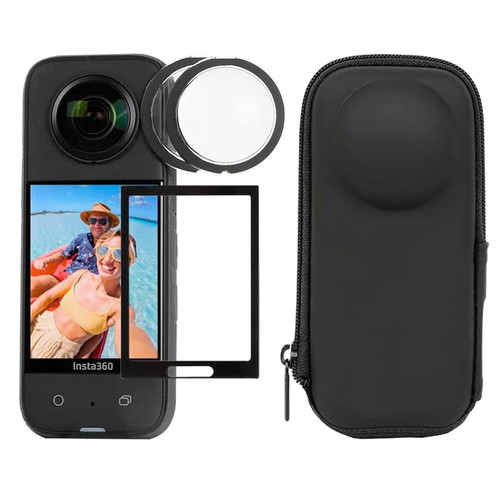 PellKing Accessories kit for Insta360 one X3 Camera,Hard Shell Camera Body case + Sticky Lens Guard + Screen Protective Cover