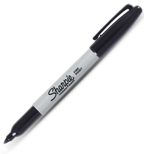 Sharpie Permanent Marker, Fine Point, Black Ink (Pack of 12)