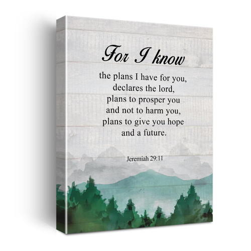 Christian Jeremiah 29:11 for I Know the Plans I Have for You Poster Canvas Wall Art for Home Decor - Scripture Canvas Print Wall Art Painting Ready to Hang Gifts - Easel & Hanging Hook 12x15 Inch Christian Jeremiah 29:11 for I Know the Plans I Have for You Poster Canvas Wall Art for Home Decor - Scripture Canvas Print Wall Art Painting Ready to Hang Gifts - Easel & Hanging Hook 12x15 Inch