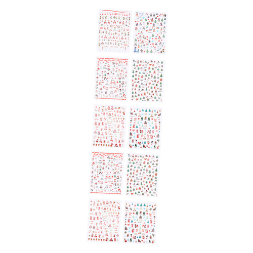BESTOYARD 10pcs Christmas Nail Stickers Decked Accessories Nail Decals for Nail Art Nail Art Accessories Christmas Nail Stickers for Nail Art Holiday Nail Stickers Xmas Nail Stickers Miss