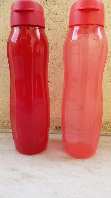 Tupperware Aquaslim Flip Top Water Bottle Set, 1 Litre, Set of 2, Multicolor