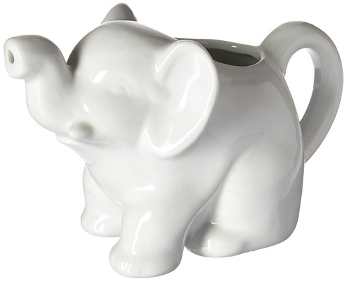 HIC Elephant Creamer with Handle, Fine White Porcelain, 9-Ounces HIC Elephant Creamer with Handle, Fine White Porcelain, 9-Ounces