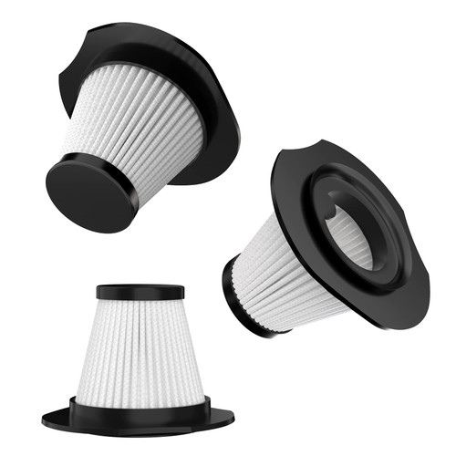 TEMOLA 3 Pack Replacement Vacuum Filter, Compatible With Temola Handheld Vacuum Cleaner Cordless, Hepa Filter Which Is Washable And Reusable, White
