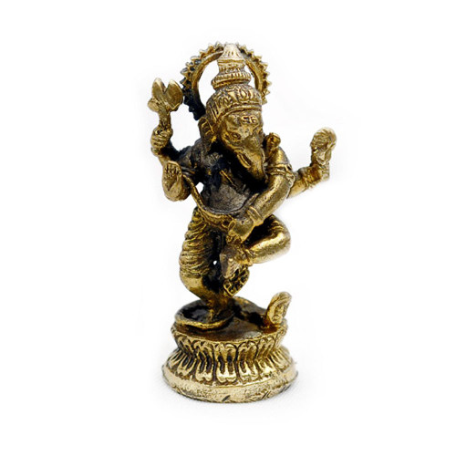 Vietguild's Dancing Ganesh Bronze Figurine Statue Amulet