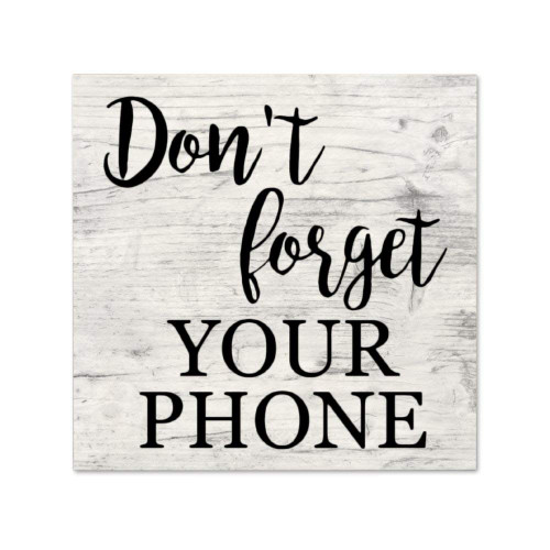 godblessign Don't Forget Your Phone Plaque Sign, Wood Wall Hanging Signs, Wall Decorations for Living Room, Modern Farmhouse Wall Decor, Rustic Home Decor 12x12x0.2