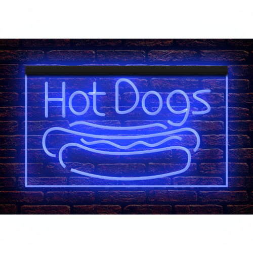 110123 Hot Dogs Shop Cafe Store Fast Food Open Home Decor Display LED Light Neon Sign (12" X 8", Blue)