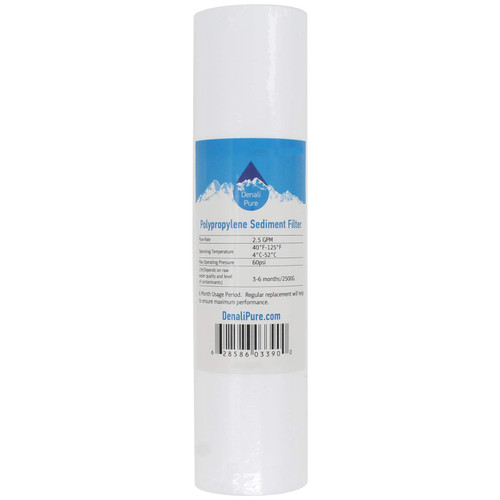 8-Pack Replacement for US Water Systems 200-RO-DI Polypropylene Sediment Filter - Universal 10-inch 5-Micron Cartridge Compatible with US Water 50 to 150 GPD RO-DI System - Denali Pure Brand