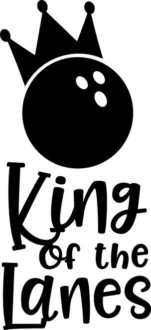King of The Lanes Crown Bowling Ball Funny Team Game Wall Decals for Walls Peel and Stick Wall Art murals Black Medium 18 Inch