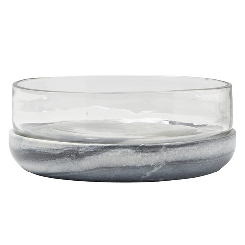 Santa Barbara Design Studio Table Sugar Marble and Glass Bowl, Large, Grey Santa Barbara Design Studio Table Sugar Marble and Glass Bowl, Large, Grey
