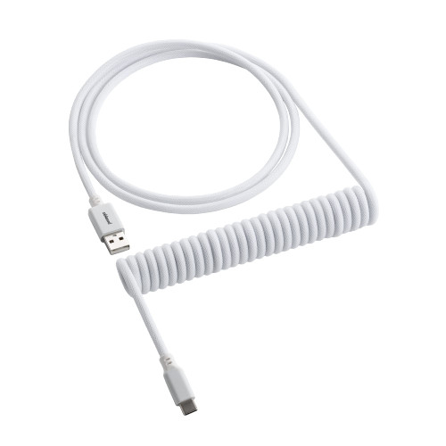 CableMod Classic Coiled Keyboard Cable (Glacier White, USB A to USB Type C, 150cm)