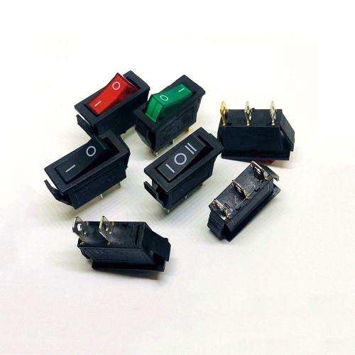 Taidacent 10 PCs KCD3 Rocker Power Button Switch Single Pole Double Throw Rocker Switch 2/3 Position Rocker Switch Car Switch Push Button (KCD3 3 Pin 2 Position Red Lighton White)