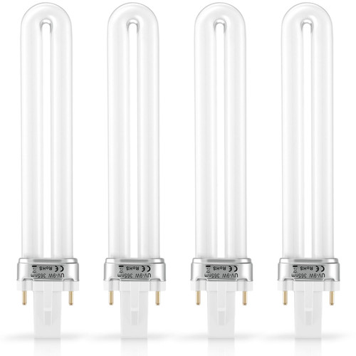 DECHOUS Nail Uv Lamp Uv Led Nail Lamp, Replacement Uv 9w 365nm Light Bulbs Tube Set of 4 for Nail Art Dryer Uv Lamp Light Gel Nail Polish Curing Lamp Uv Nail Lamp Replacement Bulbs