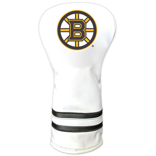 Team Golf NHL Boston Bruins White Vintage Driver Head Cover White Vintage Driver Golf Club Headcover, Form Fitting Design, Retro Design & Superb Quality