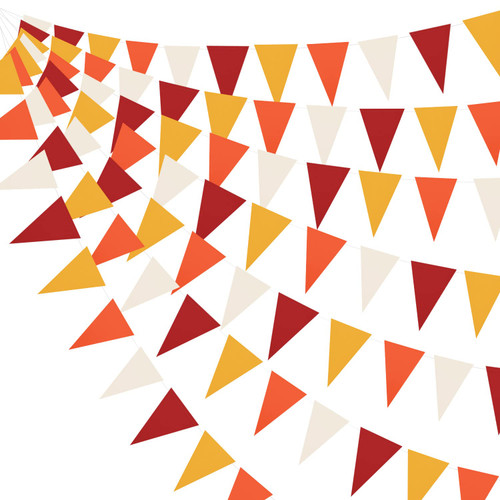 YSSAI 40Ft Triangle Flag Paper Pennant Banner Orange Fall Party Garland Bunting for Fall Decor Thanksgiving Day Harvest Autumn Wedding Birthday Party Home Outdoor Garden Hanging Decoration 104 Flags YSSAI 40Ft Triangle Flag Paper Pennant Banner Orange Fall Party Garland Bunting for Fall Decor Thanksgiving Day Harvest Autumn Wedding Birthday Party Home Outdoor Garden Hanging Decoration 104 Flags