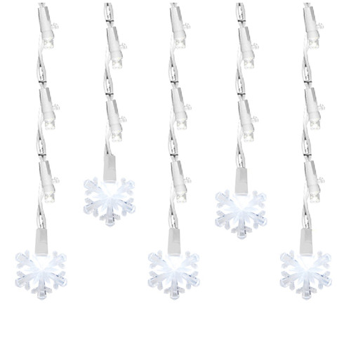 Brite Star Icicle Lights, Pure White with Snowflake