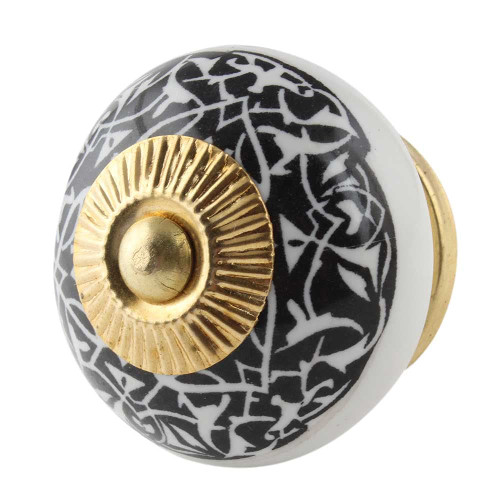 Indian Shelf 8 Pieces Door Knobs Vintage | Floral Western Cabinet Knobs | Fancy Drawer Knobs Black and White | Girls Dresser Knobs Ceramic | Kitchen Cabinet Pulls and Knobs | Farmhouse Drawer Pulls