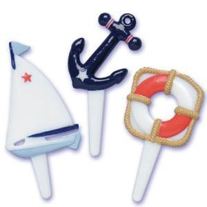 A1 Bakery Supplies Nautical Sailboat Cupcake Picks - Set of 24